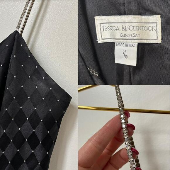 Vintage Jessica McClintock Long Slit Dress Bodycon 90s / Y2K Sz S - Picture 8 of 8